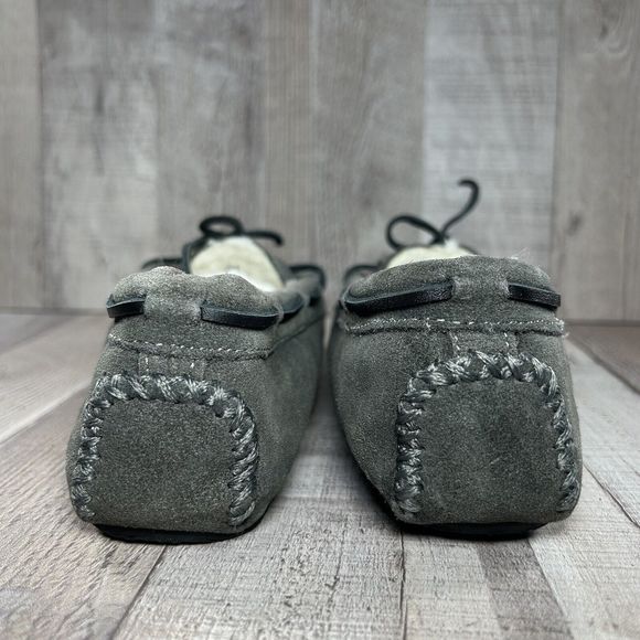 Minnetonka Women's Cally Slipper Moccasins Suede Lined Fur Slip On Gray Size 7 - Picture 6 of 12